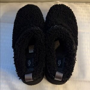 UGG Black Sherpa Slip-On Clog Slippers